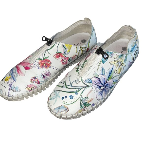 Eric Michaels Marlo Womens Slip-on Size 38 Multicolor Floral Printed Leather - Picture 8 of 9
